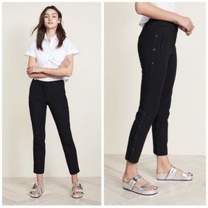Tibi Anson stretch tailored side snap black pants sz 10